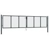 vidaXL Maschen-Gartentor verzinkter Stahl 400 x 100 cm Grau