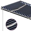vidaXL Markise Manuell Einziehbar mit LED 3,5x2,5 m Blau und Wei&szlig;