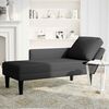 vidaXL Chaiselongue mit Kissen und Rechter Armlehne Schwarz Samt