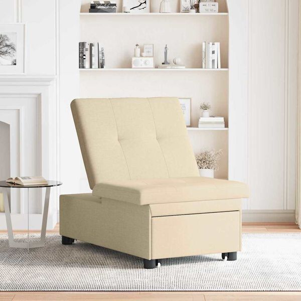vidaXL Schlafsofa Creme 194 x 50 x 82 cm Sperrholz