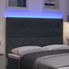 vidaXL LED Kopfteil mit LED-Lichtleisten Grau 144 cm Polyester