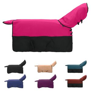 vidaXL Pferdedecke Rosa und Schwarz 165 cm Polyester