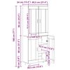 vidaXL Highboard 2 pcs Schwarz Eichen-Optik Engineered Wood und Glas