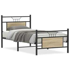 vidaXL Bettgestell ohne Matratze Sonoma-Eiche 90x190 cm Holzwerkstoff