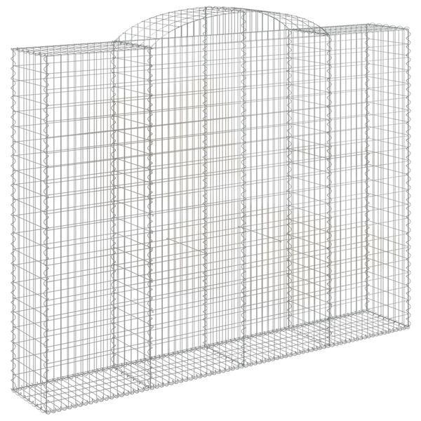 vidaXL Gabionen mit Hochbogen 13 Stk 300x50x220/240cm Verzinktes Eisen