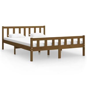 vidaXL Massivholzbett Honigbraun 120x200 cm