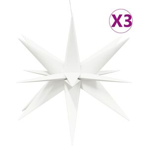 vidaXL LED-Weihnachtssterne 3 Stk. Faltbar Wei&szlig; 100 cm