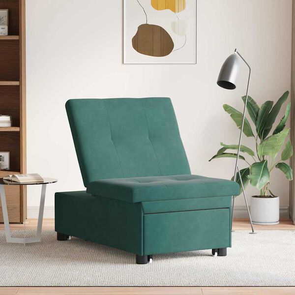vidaXL Schlafsofa Dunkelgr&uuml;n 194 x 67 x 82 cm Samt