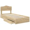 vidaXL Aufbewahrungsbett Sonoma-Eiche 90 x 190 cm Holzwerkstoff