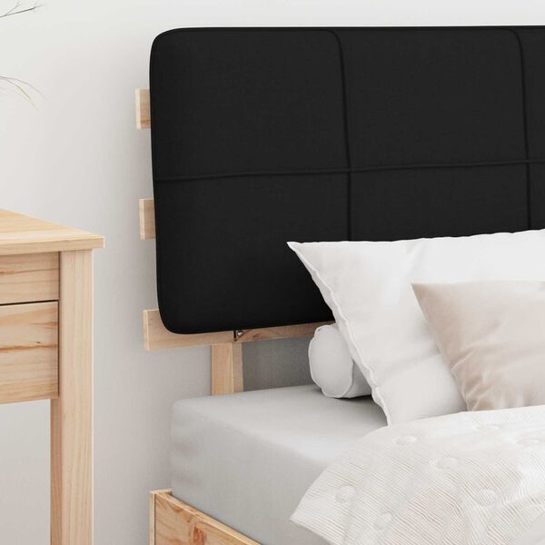 vidaXL Bettgestell mit gepolstertem Kopfteil Schwarz 75 x 190 cm