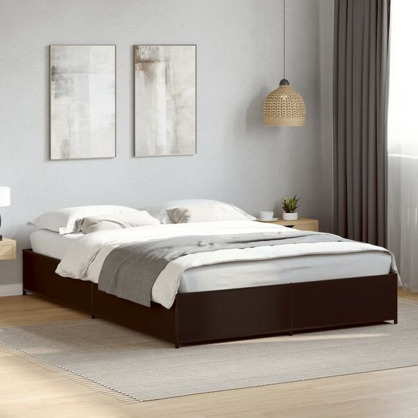 vidaXL Bettgestell Schwarz 120x190 cm Holzwerkstoff und Metall