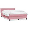 vidaXL Boxspringbett mit Matratze Rosa 160x210 cm Samt
