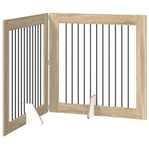 vidaXL Klappbares Hundetor mit St&auml;ndern 2 pcs Sonoma-Eiche 200,5 cm
