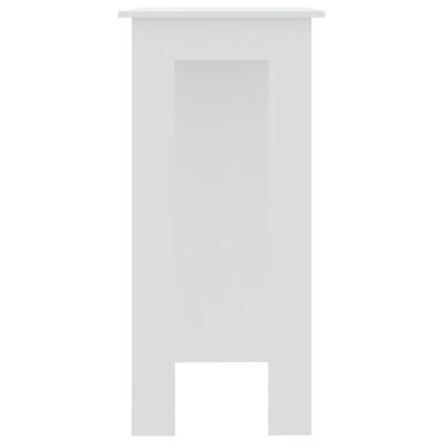 vidaXL Bartisch mit Regal Weiß 102x50x103,5 cm Holzwerkstoff