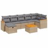 vidaXL 7-tlg. Garten-Sofagarnitur mit Kissen Beige Poly Rattan