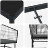 vidaXL Garten Essgruppe 3 pcs Schwarz Poly-Rattan