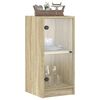 vidaXL Beistellschrank mit Glast&uuml;ren Sonoma-Eiche 35x37x75,5 cm