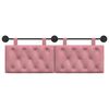 vidaXL H&auml;ngevorderseite Wandmontiert Rosa 130 x 55 x 7 cm Samt
