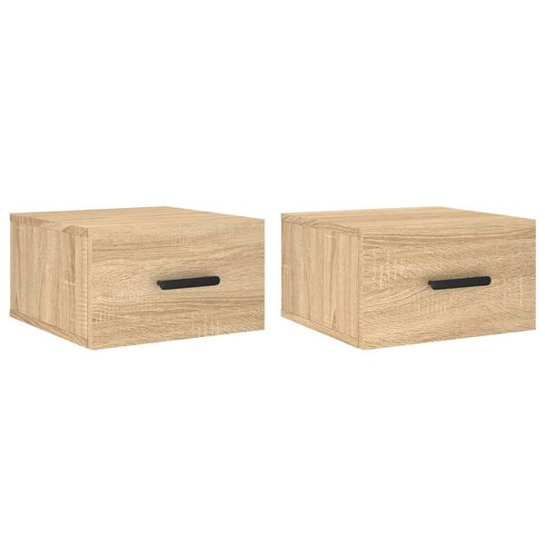 vidaXL Wand-Nachttische 2 Stk. Sonoma-Eiche 35x35x20 cm
