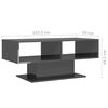 vidaXL Couchtisch Hochglanz-Grau 103,5x50x44,5 cm Holzwerkstoff