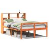 vidaXL Massivholzbett mit Regal ohne Matratze Wachsbraun 120x190 cm