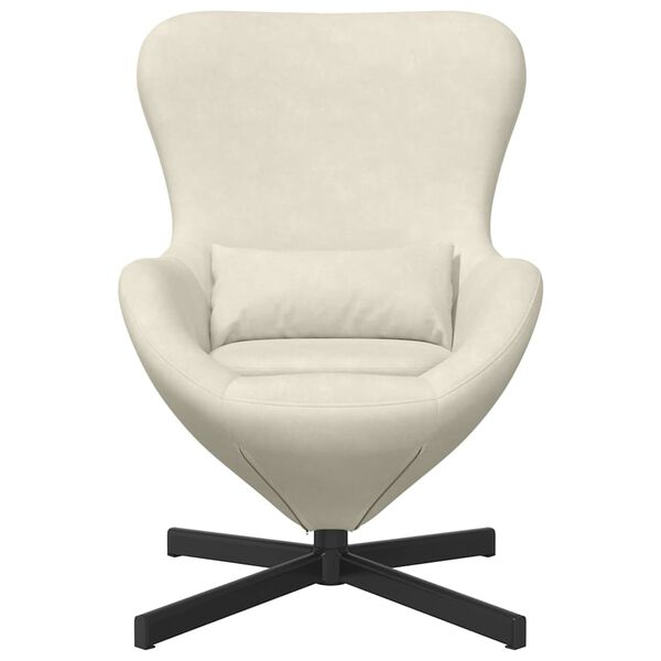 vidaXL Eiersessel Creme 63 x 73 x 90 cm Samt