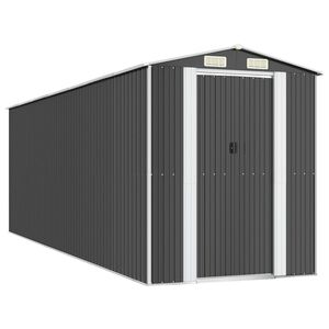 vidaXL Ger&auml;teschuppen Anthrazit 192x606x223 cm Verzinkter Stahl
