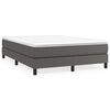 vidaXL Boxspringbett mit Matratze Grau 140x200 cm Kunstleder