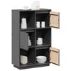 vidaXL Highboard Grau 74x35x117 cm Massivholz Kiefer