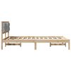 vidaXL Bettrahmen Hellgrau 150 x 200 cm Massives Kiefernholz