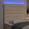 vidaXL LED Kopfteil mit LED-Lichtleisten Creme 80 cm Polyester