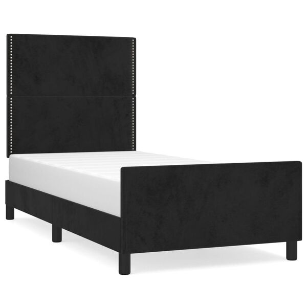 vidaXL Bettgestell ohne Matratze Schwarz 100x200 cm Samt