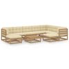 vidaXL 10-tlg. Garten-Lounge-Set mit Kissen Honigbraun Massivholz