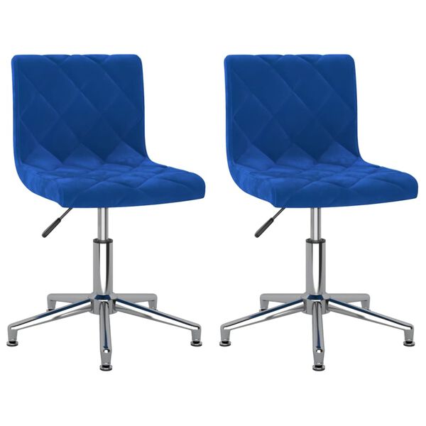vidaXL Esszimmerst&uuml;hle 2 Stk. Drehbar Blau Samt