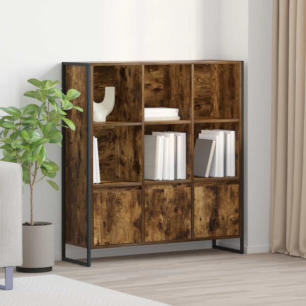 vidaXL B&uuml;cherregal 2 pcs Raucharbe 99,5 x 30 x 108 cm Holzwerkstoff