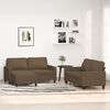 vidaXL 3-tlg. Sofagarnitur mit Kissen Braun Stoff