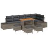 vidaXL Gartensofa-set 10 stk. 9-Sitzanzahl Grau Poly Rattan