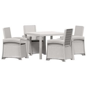 vidaXL Garten Essgruppe 5 stk. Wei&szlig; und Anthrazit PP