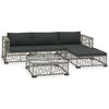 vidaXL 5-tlg. Garten-Lounge-Set mit Kissen Poly Rattan Grau