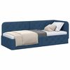 vidaXL Eckbettgestell mit Kopfteil Blau 80 x 200 cm Stoff