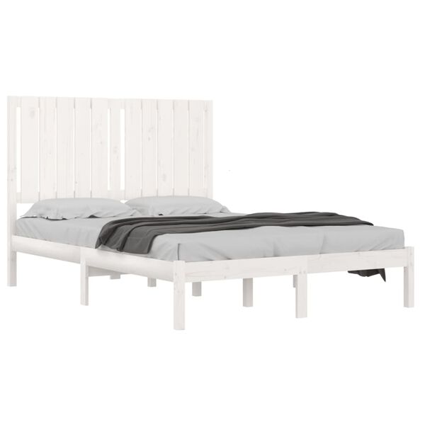vidaXL Massivholzbett Wei&szlig; 120x190 cm
