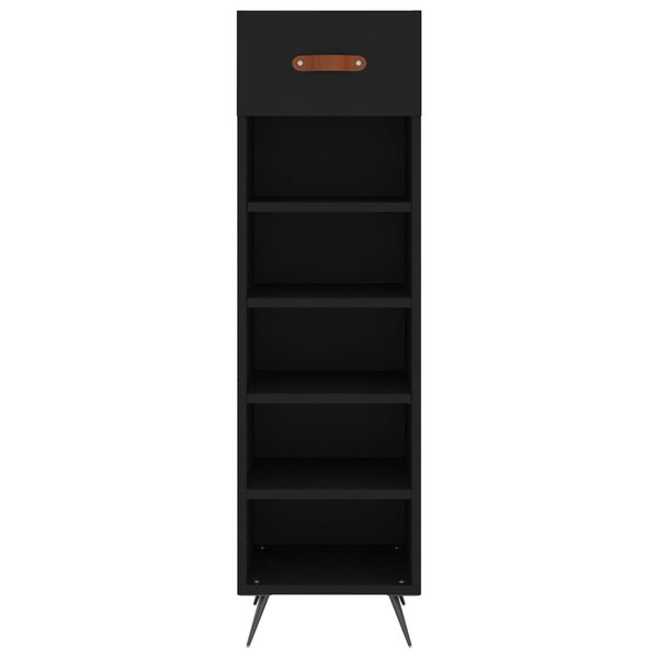 vidaXL Schuhschrank Schwarz 30x35x105 cm Holzwerkstoff