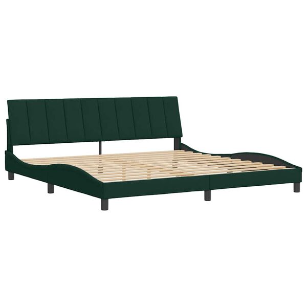vidaXL Bettgestell ohne Matratze "Hanko" Dunkelgr&uuml;n 200x200 cm Samt