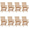 vidaXL Gartenst&uuml;hle 8 Stk. Massivholz Teak