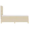vidaXL LED Boxspringbett mit Matratze Creme 80 x 200 cm Stoff