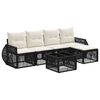 vidaXL Gartensofa-set 6 pcs Schwarz und Cremewei&szlig; Poly-Rattan