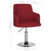 vidaXL Barhocker Weinrot Stoff