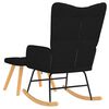 vidaXL Schaukelsessel mit Hocker Schwarz Stoff