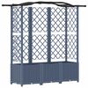 vidaXL Hochbeet mit Rankgitter und Dach Grau 163 x 40 x 141 cm PP