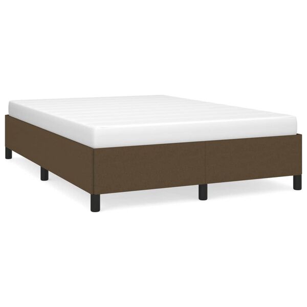 vidaXL Bettgestell ohne Matratze Dunkelbraun 140x190 cm Stoff